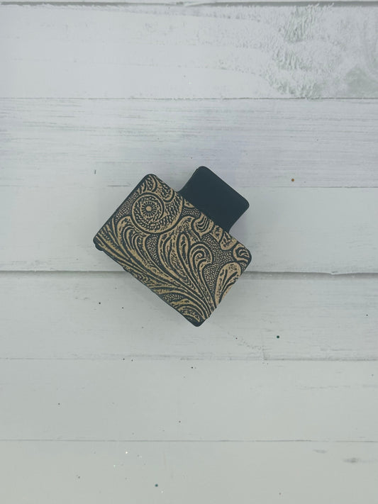 Small Bronze Leather Clip