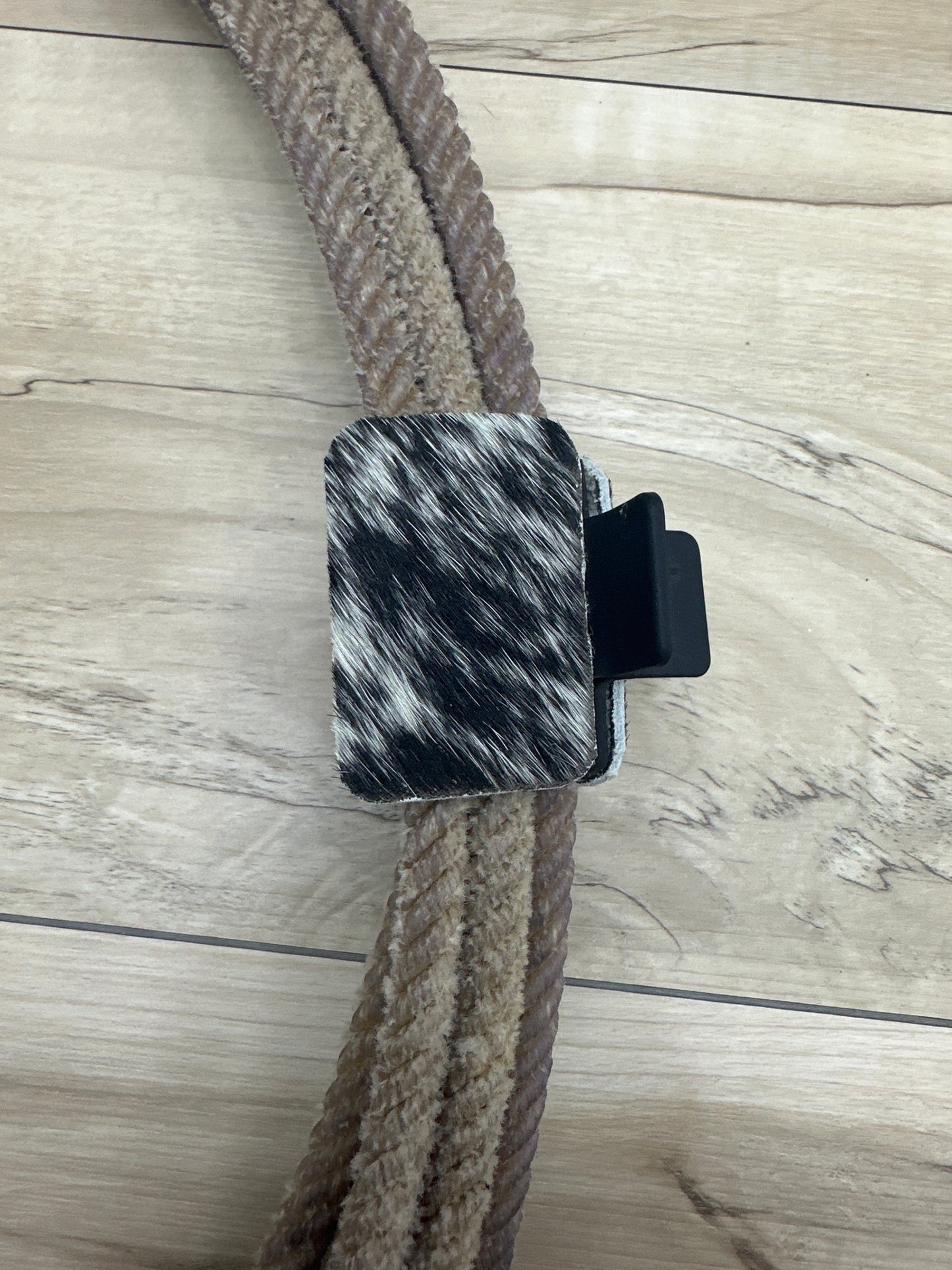 Small Salt n Pepper Cow Hide Claw Clip