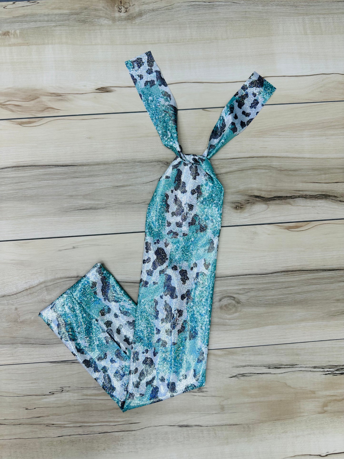 Glitter Cow Print with Turquoise