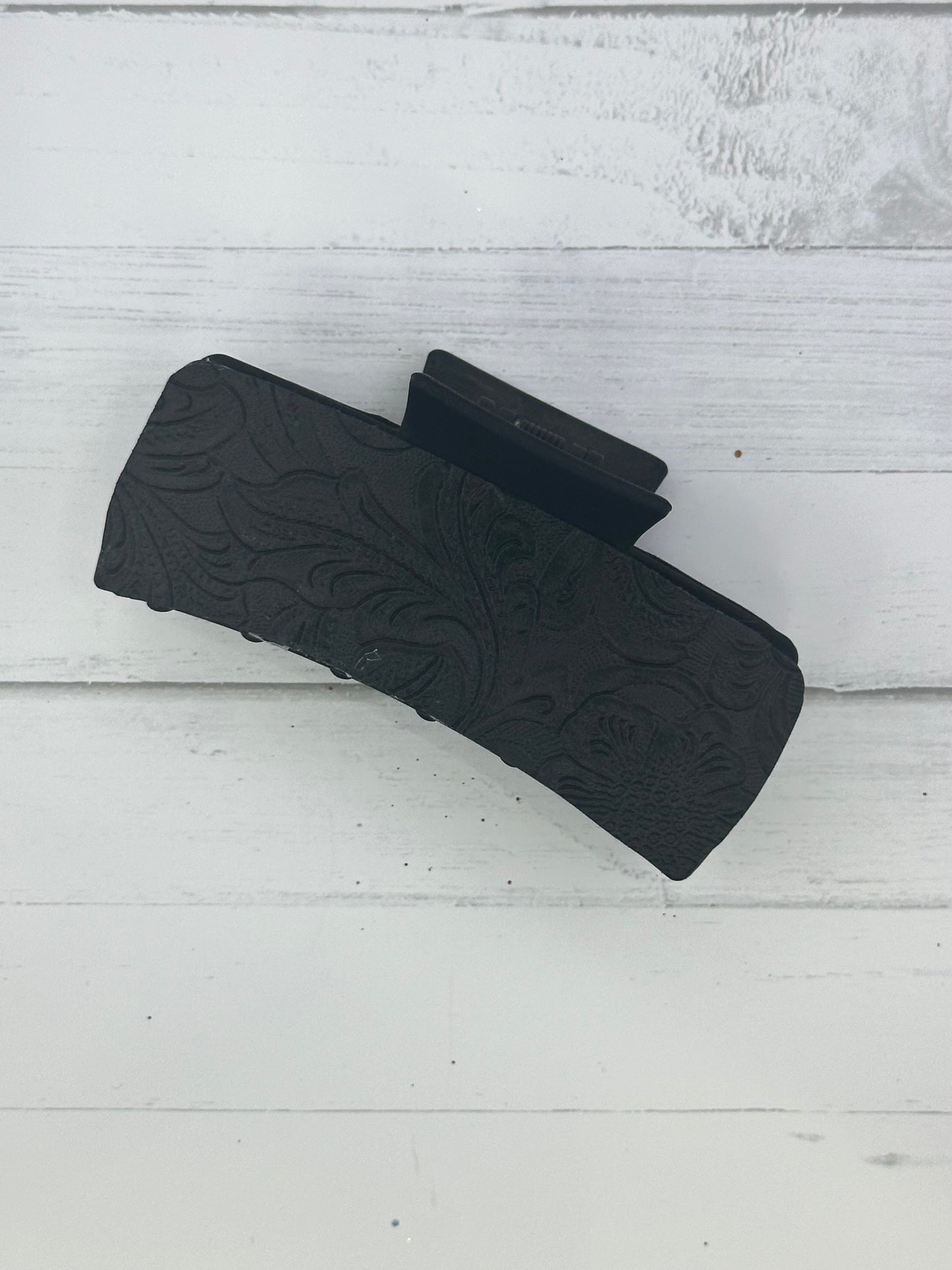 Large Black Leather Clip