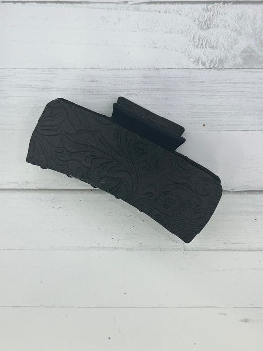 Large Black Leather Clip