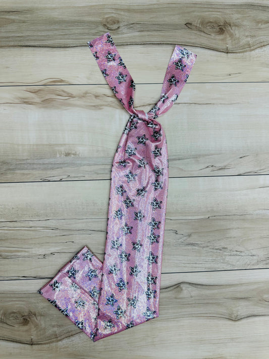 Glitter Pink with Cow Stars
