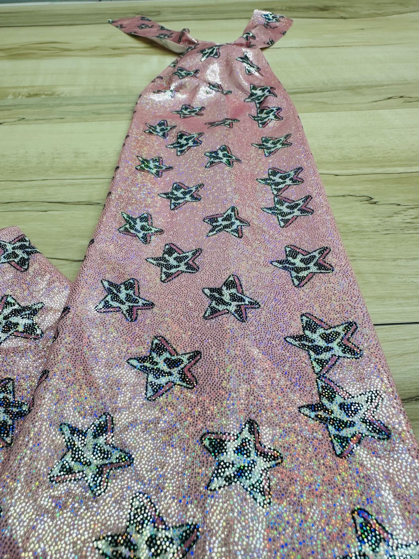 Glitter Pink with Cow Stars