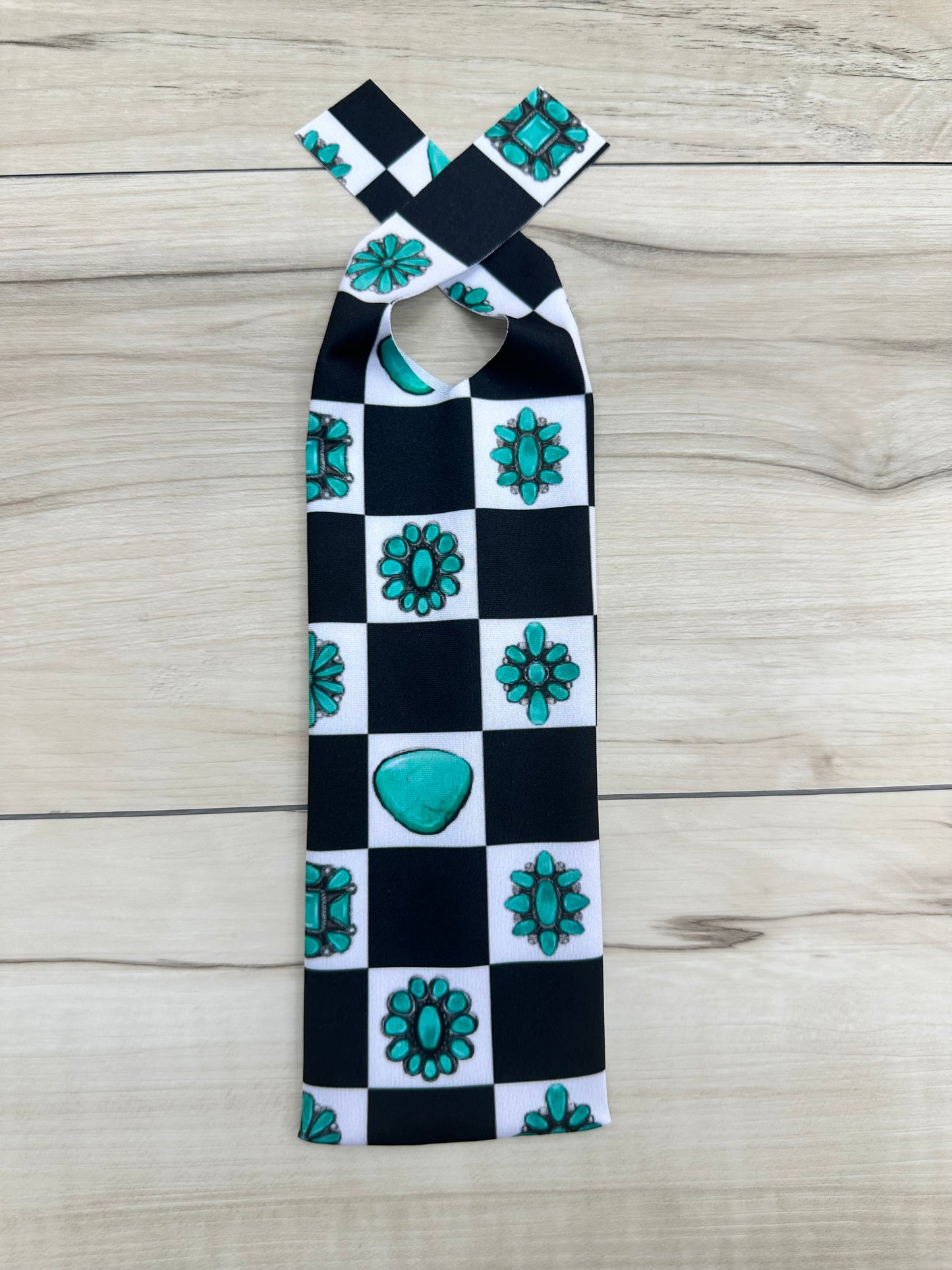 Checkers and Turquoise Mane Bags