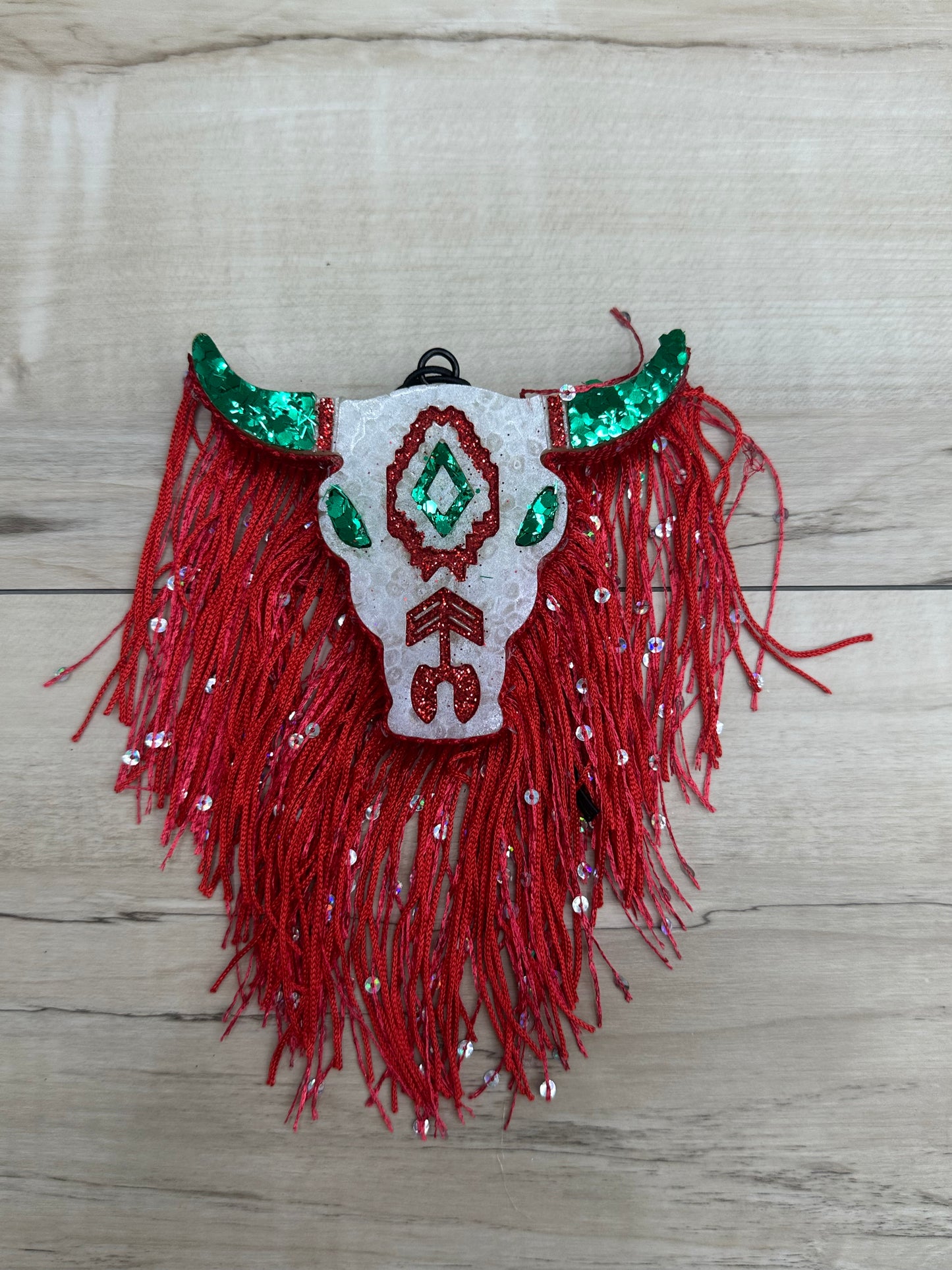 Christmas Cow Skull Freshie