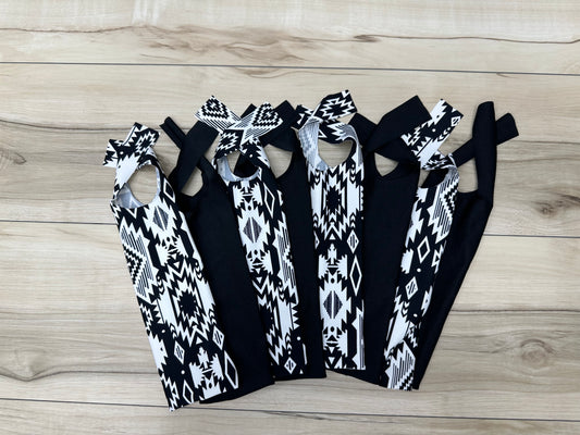Black n White Aztec Set of 8