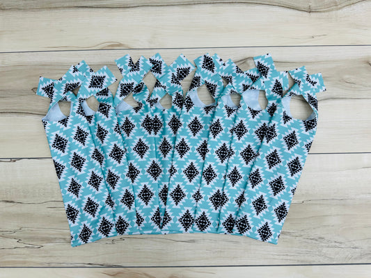 Aqua Aztec Mane Bags