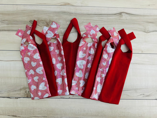 Glitter Hearts & Red Mane Bags