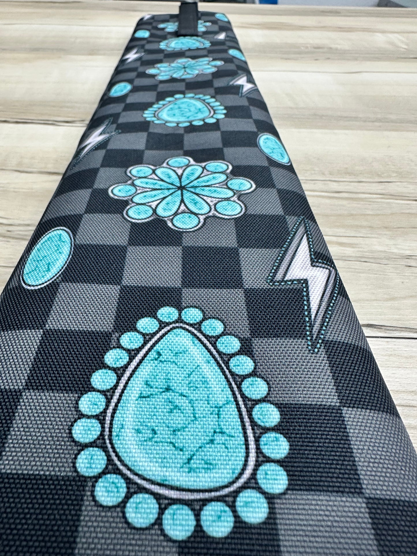 Turquoise And Checkers