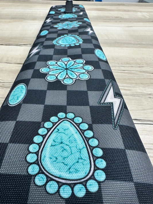 Turquoise And Checkers