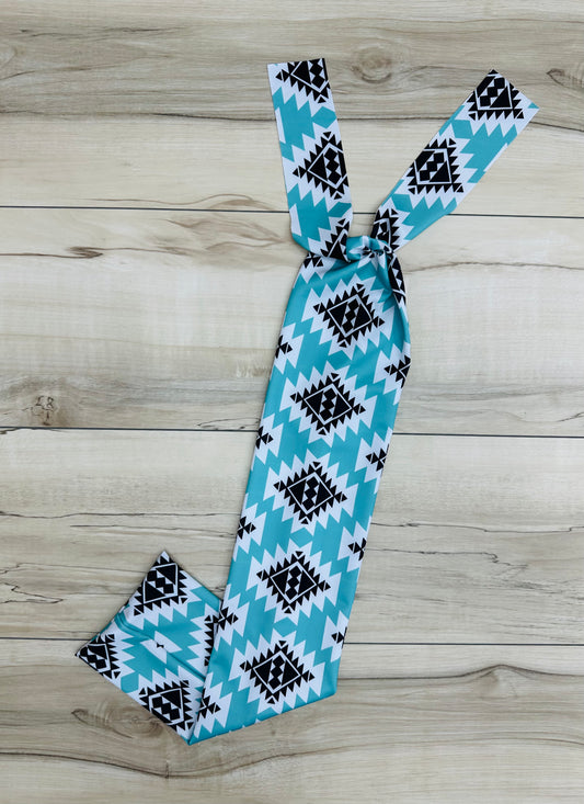 Aqua and Black Aztec