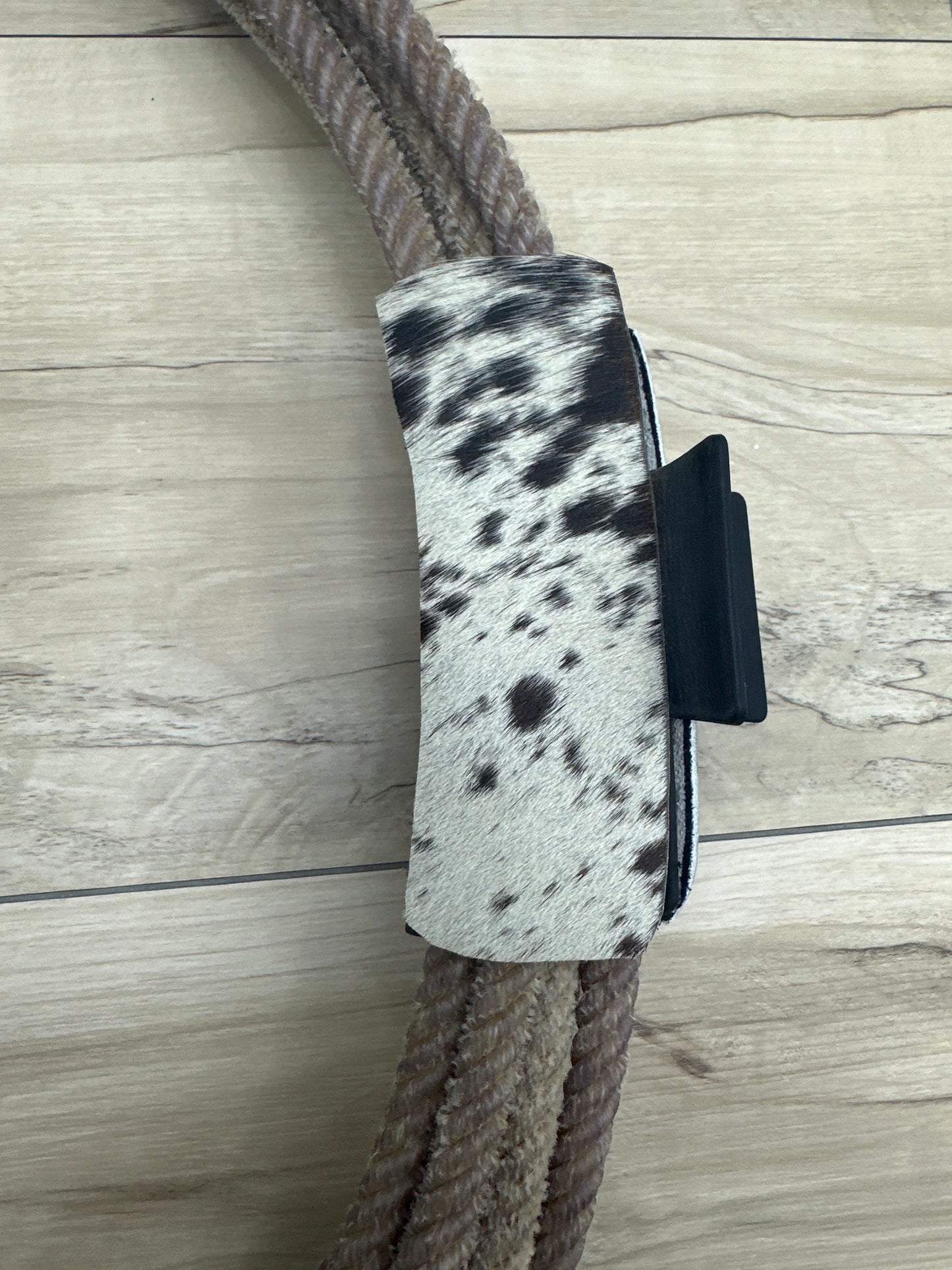 Large Brown n White Cow Hide Claw Clip