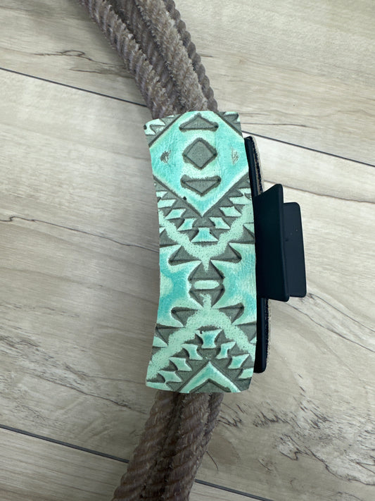 Large Turquoise Aztec Claw Clip