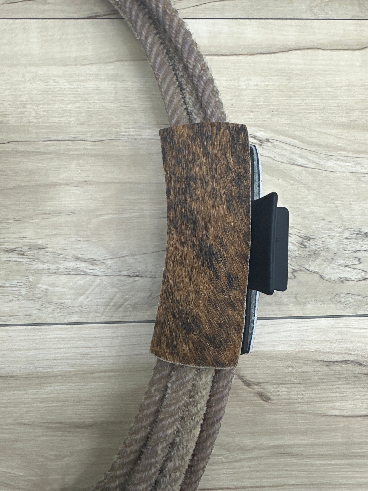 Large Brindle Cow Hide Claw Clip