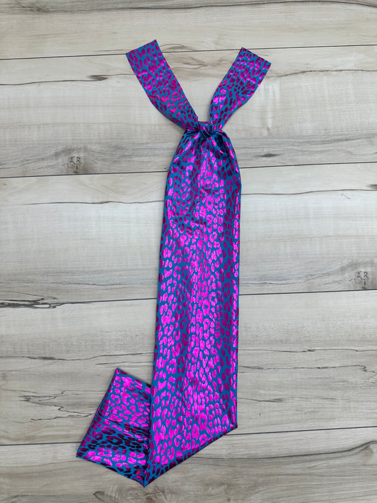 Aqua and Pink Cheetah Foil